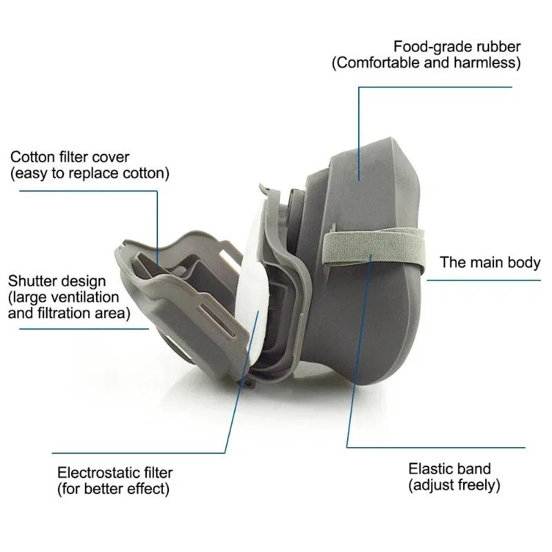 Anti Dust Respirator Filter Mask Set Chemical Anti-dust Masks Industrial Paint Spraying Protective Mask Workplace Safety