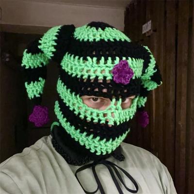The New Pure Hand-crocheted Gradual Striped Cat Ear Pullover Hat Personality Fashion Adult Hat