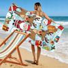 Festive winter wonderland scene Print beach towel, quick drying, suitable for travel, outdoor sports, jogging, the beach and swimming, gift