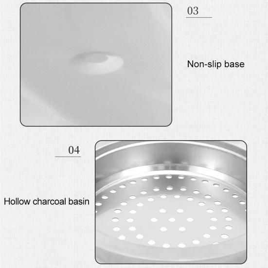 BBQ Charcoal Grill Stove with Grill And Net Easy-to-Clean Grilling Detachable Tea Making Combo