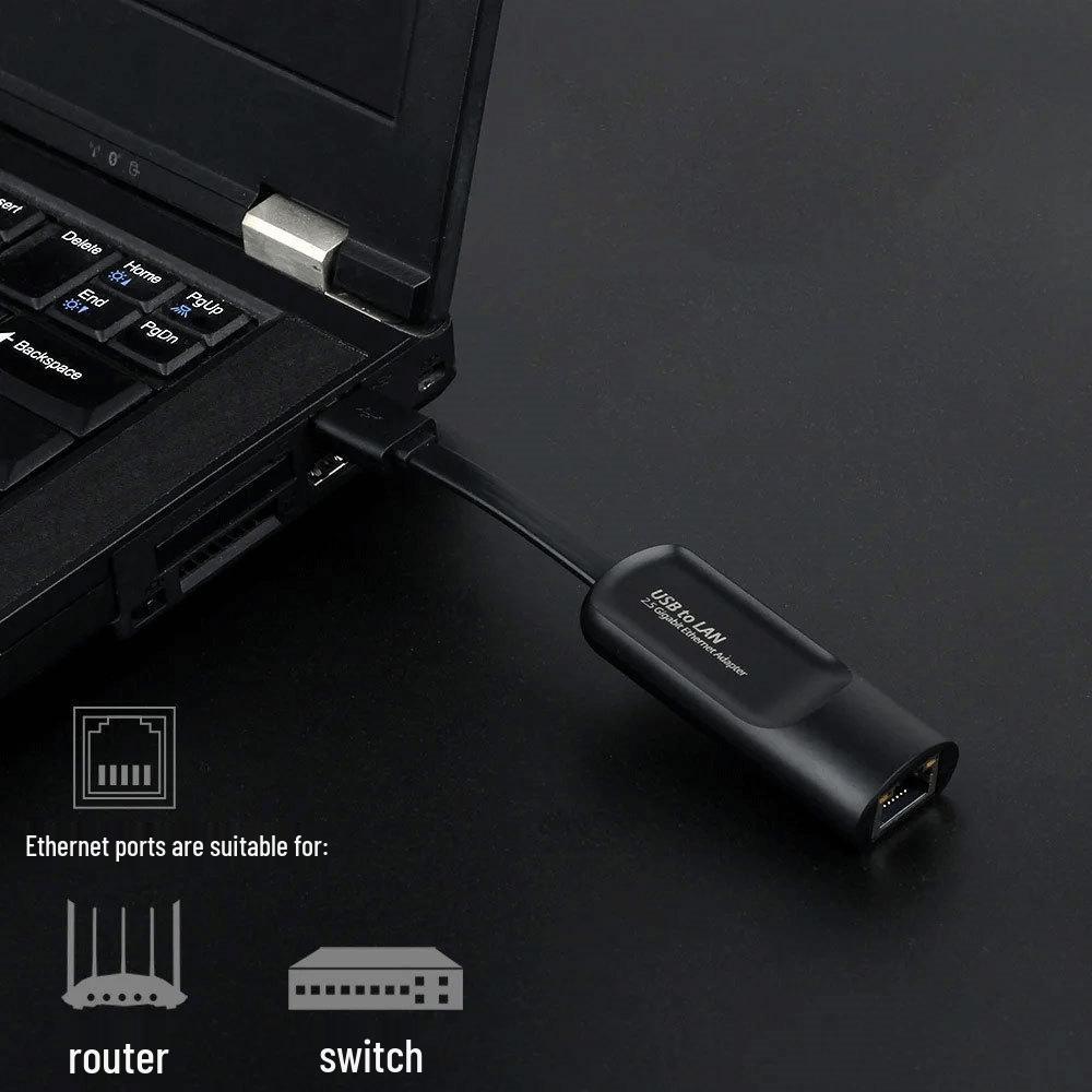 External USB3.0 2.5G Ethernet Adapter, High-Speed 2500Mbps Wired Network Card To RJ45