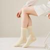 Women's Autumn Lace Mid-calf Socks Are Versatile and Casual. Cotton Long Calf Socks Are Sweat-absorbent