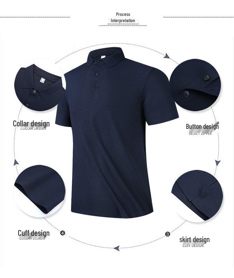 Ice Silk Short Sleeve Polo Shirt - Seamless Nylon, High-Quality Lapel Design