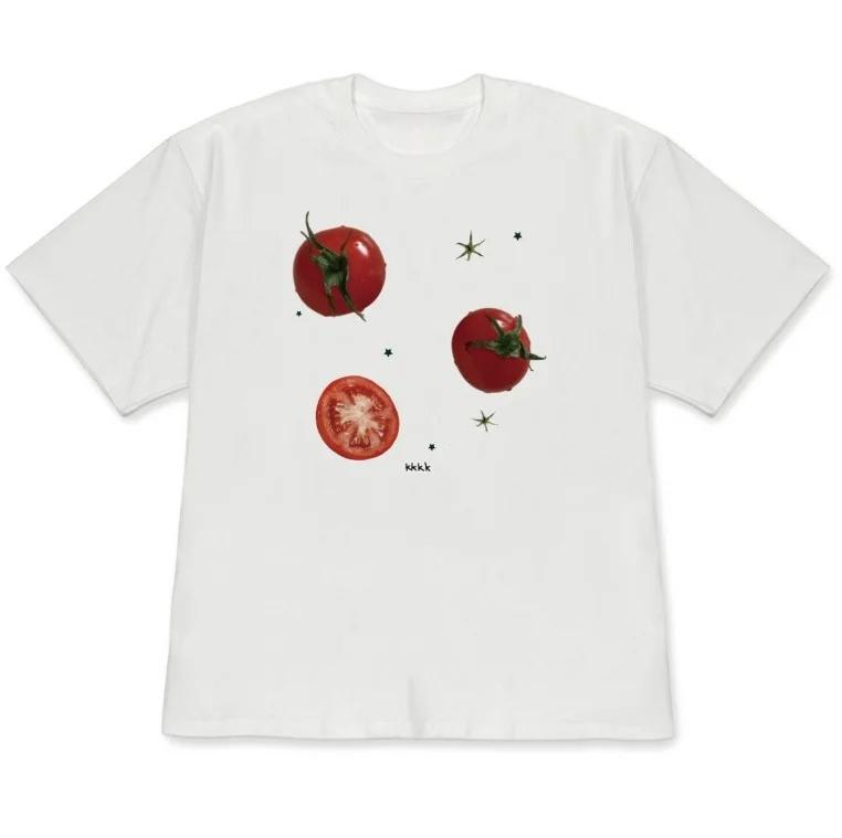 

Retro Food Print Short Sleeve Tshirt Black Casual Crew Neck Tee with Coffee Japanese Aesthetic Daily Wear Top for WOMEN Unisex S