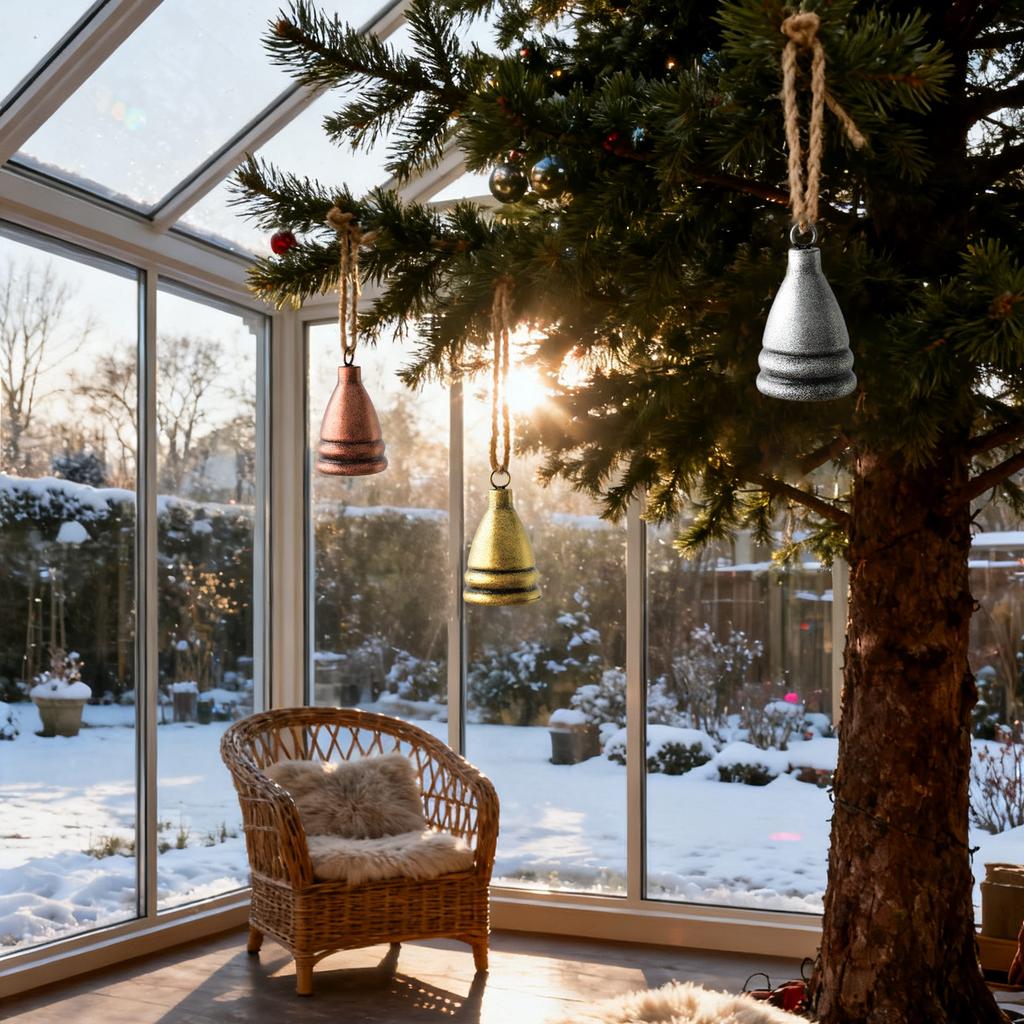 3dChristmas Metal Bells, Hanging Ornaments, Suitable For Door Decorations, Wreaths, And Christmas Tree Decorations.