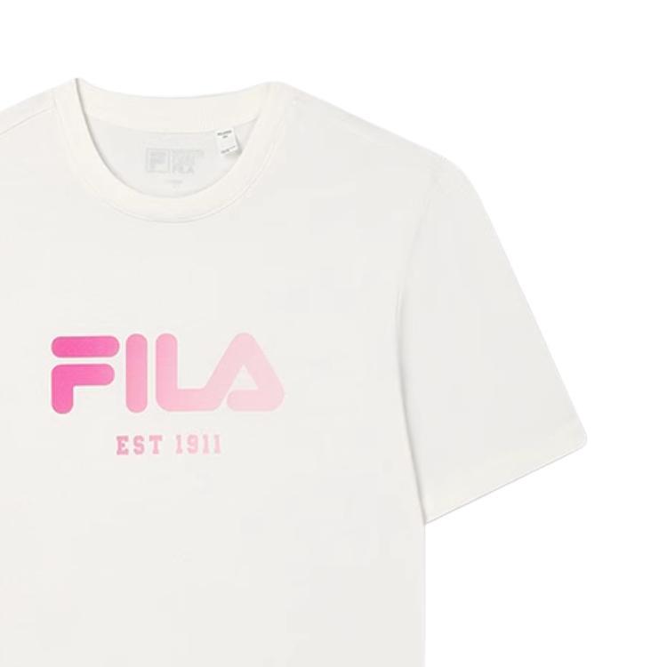 FILA ORIGINALE T Shirt Unisex White Peach Bubble F51M519106F-PU