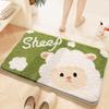 Soft Faux Wool Bath Mat With Cartoon Frog Design Non-Slip Absorbent Floor Rug Bathroom Bedroom