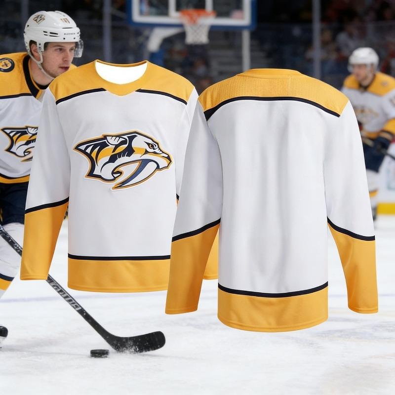 2026 Men's Ice Hockey Jersey with 3D Printed Animal Logo, Breathable and Quick-drying White Long-sleeved Sportswear Kids