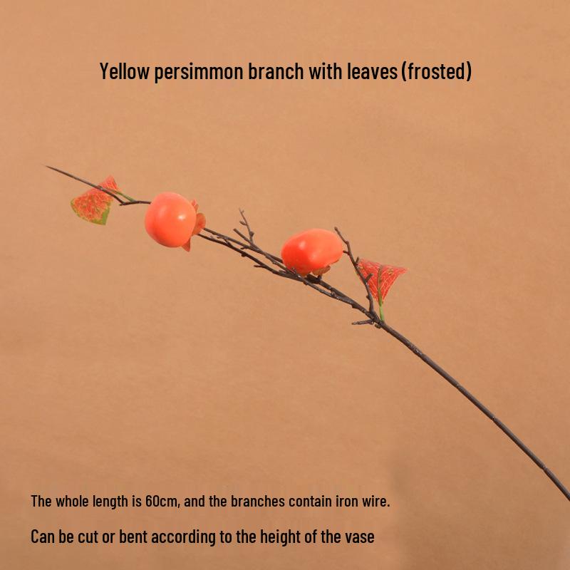 Persimmon Ruyi Ornament: Artificial Persimmon Tree Branches for Home or Hotel Decoration