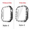 Glass+Diamond Cover For Apple Watch Case 46mm 42mm Bling Bumper Protector for iWatch Series 11 10 46 42mm Watch Case