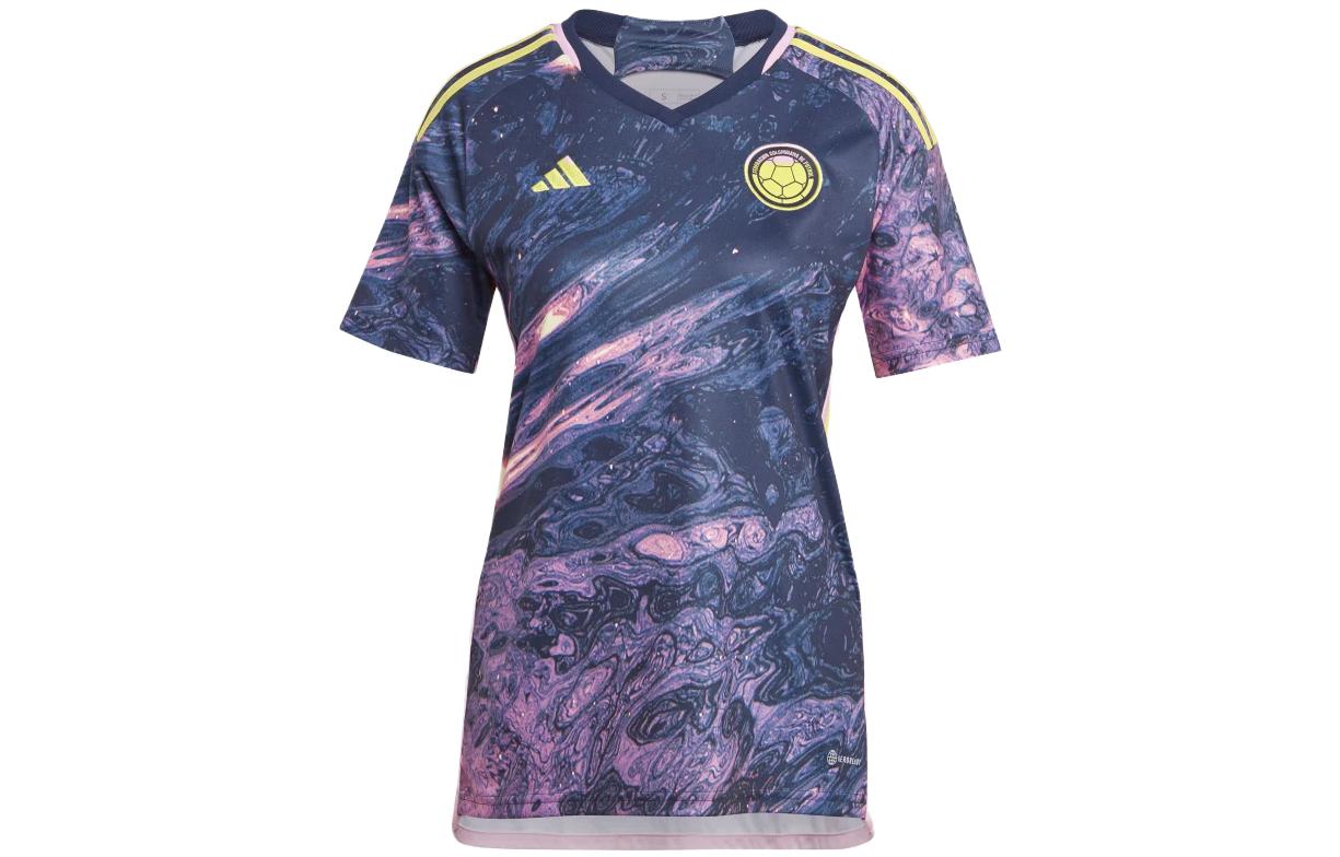 

Adidas T Shirts Women s Multicolor V Neck Moderate Straight Fit HS7543 XXL