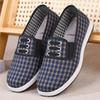 Spring New Elastic Casual Women's Cloth Shoes Plaid Cloth Cotton Cloth One-pedal Flat-bottomed Lazy Canvas Shoes