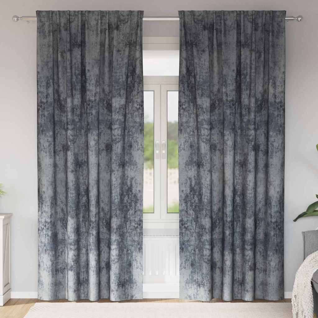 vidaXL Samtvorhänge 2 stk. Silber Grau 245 x 140 cm Samt graue