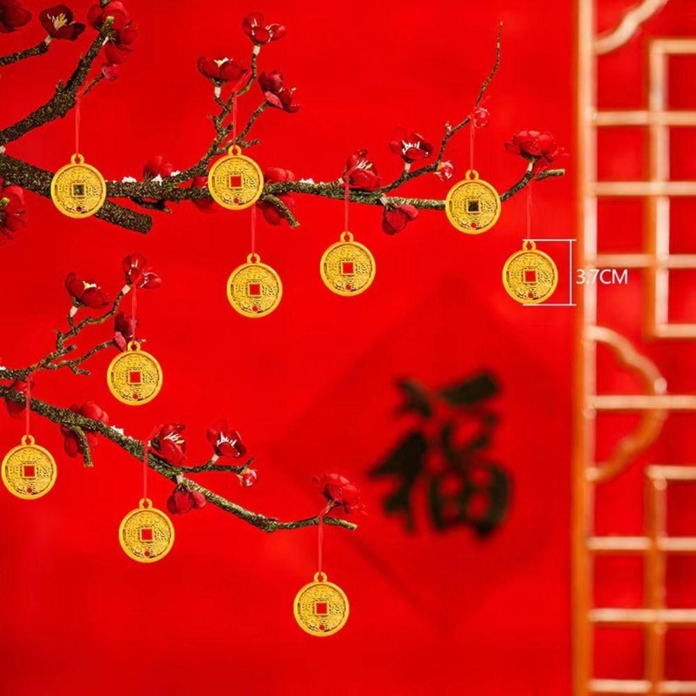 6pcs/10pcs Waterproof Potted Plant Year of the Dragon Spring Festival Hanging Pendant  Lucky Mascot