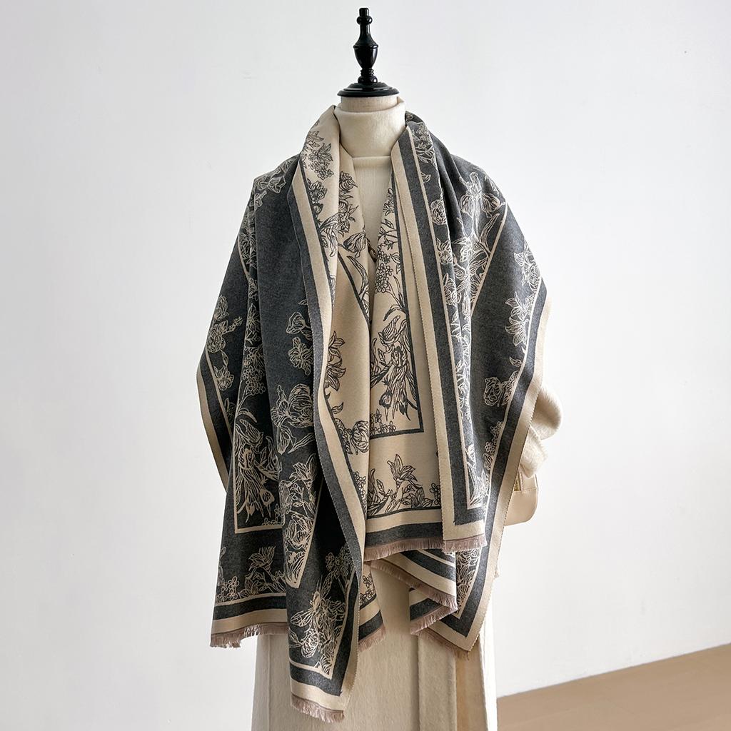 Winter Warm Thick Faux Cashmere Scarf Pashmina Shawls for Women Lady Wraps Stoles Bufanda Echarpe  Fashion Accessory