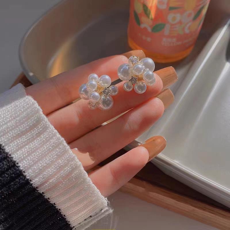 2023 Elegant Korean-Style Pearl Stud Earrings for Women - Trendy Autumn/Winter Design