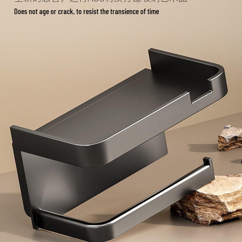 

Wall-Mounted Bathroom Tissue Holder & Storage Rack білий