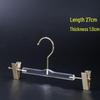 Transparent Acrylic Lingerie Hanger with S-Shaped Hook for Clothes, Fabrics, and Children's Wear.