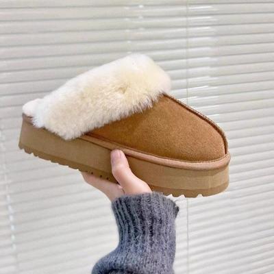 New Style Snow Boots, Cotton Shoes and Thick-soled Shoes for Women with Fleece Toe Caps and Half-slippers