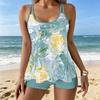 Women's Swimwear Tankini 2 Piece Swimsuit  Flowers Printing  Plant Print Vacation Bathing Suits