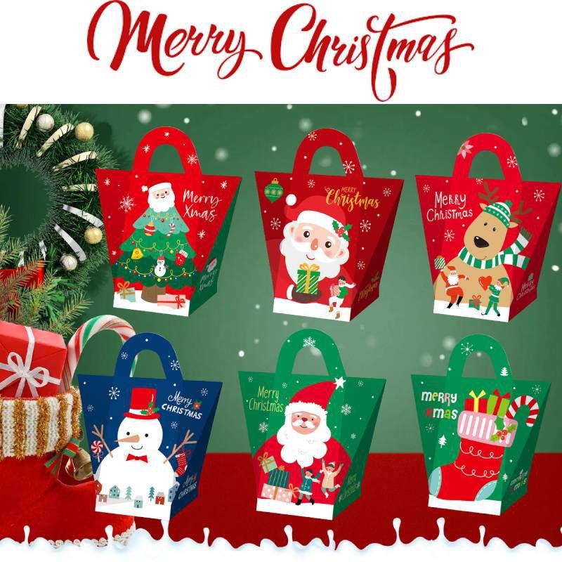 Stylish 5ps Christmas Handbag Design Party Paper Candy Gift Box