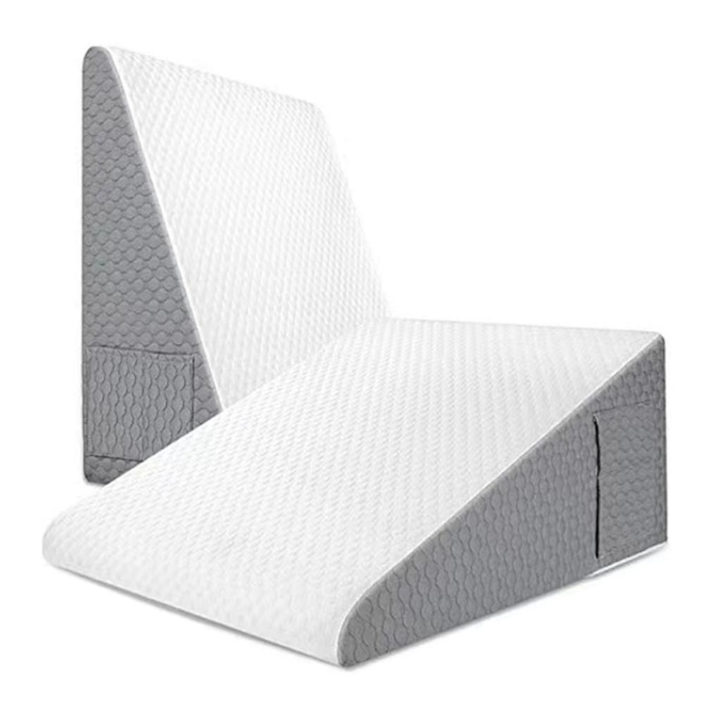 Bed Wedge Pillow Polyester Sponge Triangle Elevated Support Pillow with Small Round Pillow for Back 