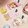 Anime Cute Cartoon Rilakkuma Movie Leather Phone Case For IPhone 16 15 14 17 Pro Max 11 12 Mini Plus Soft Shell