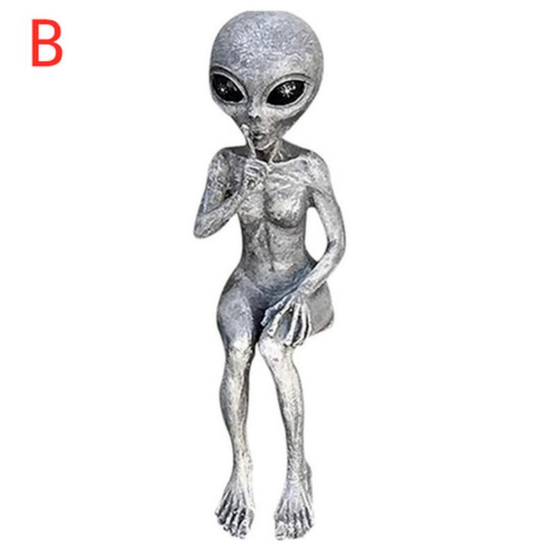 New Outdoor Space Alien Ornaments Garden Resin Statue Figurine Home Decoration Gift Garden Yard Decoration Outdoor Miniatures