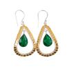 Chrome Diopside Gemstone 925 Sterling Silver Jewelry Handcrafted Earrings 2.27" EE-82-13
