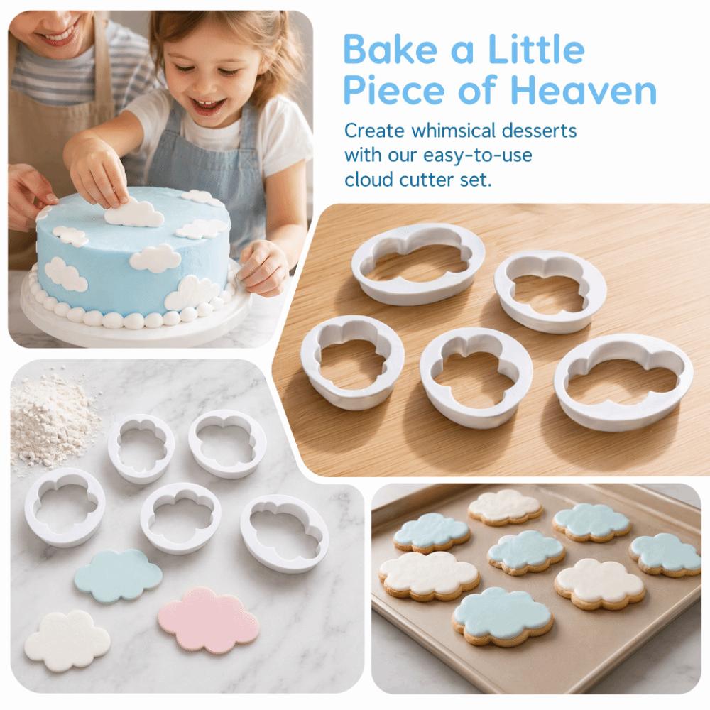 10pcs Raised Cutter Walls Cookie Cutter Set PP Fondant Cutter Cloud Cookie Cutter  Cookie Baking