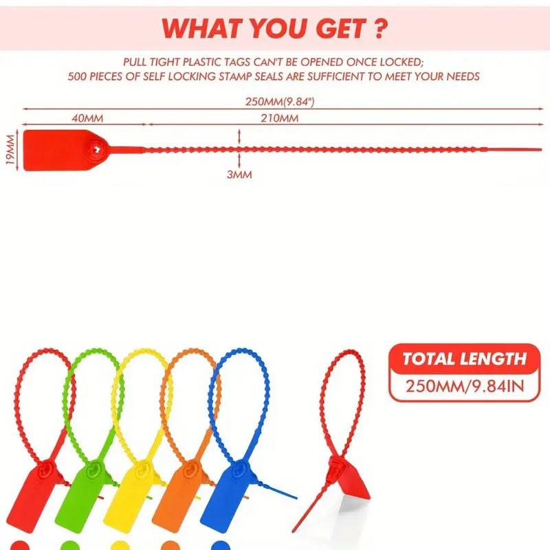 30Pcs Mixed Plastic Tamper Seals Zip Ties For Blank Security Tags Disposable Self-Locking Signage Trailer Truck Seal Tie 25Cm