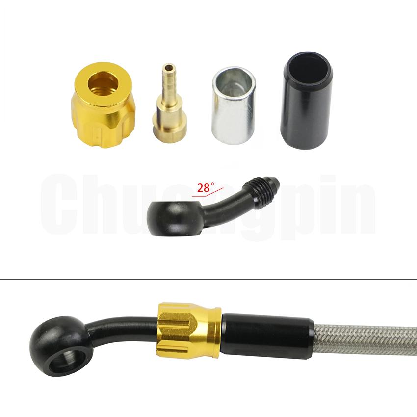 Montare banjo de frână Scoateți din aluminiu Moto întărită hidraulică Ambreiaj de frână Linie de furtun de ulei AN3 pentru motocicletă ATV Dirt Bike Buggy