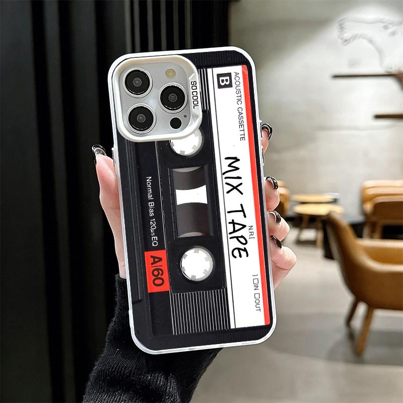 Vintage 90S Cassette Tape Pattern Soft Phone Case for iPhone 15 16 17 Pro Max 17Air 16E 14 Plus 13 12 Mini Shockproof Cover Back