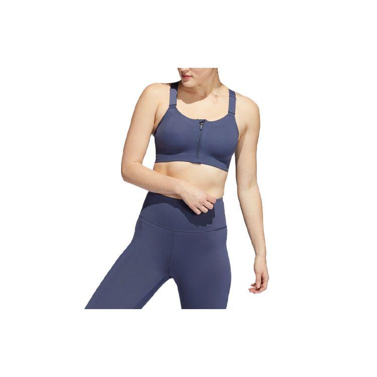 Adidas Quick-Dry High-Intensity Comprehensive Training Sports Bra U-Back Women Underwear Dark-Gray Navy-Blue HC7499