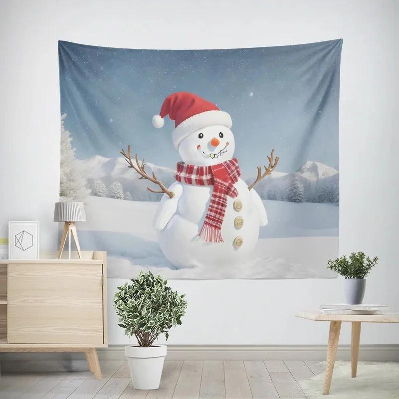 

Рождественский Новогодний Гобелен с Рисунком Снеговика Гостиная Диван Домашний Декор Рождественский Подарок 100x75cm