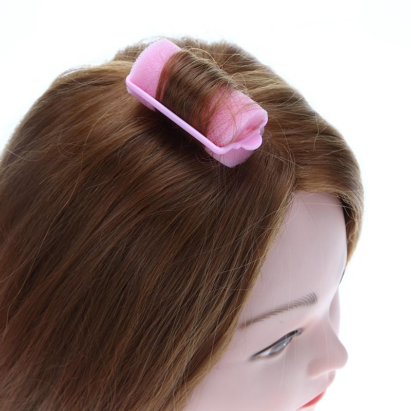 12 Sztuk Różowa Klamra Miękka Pianka Lokówka Do Włosów Curlring Stylizacja Salon Fryzjerstwo Twist Narzędzia