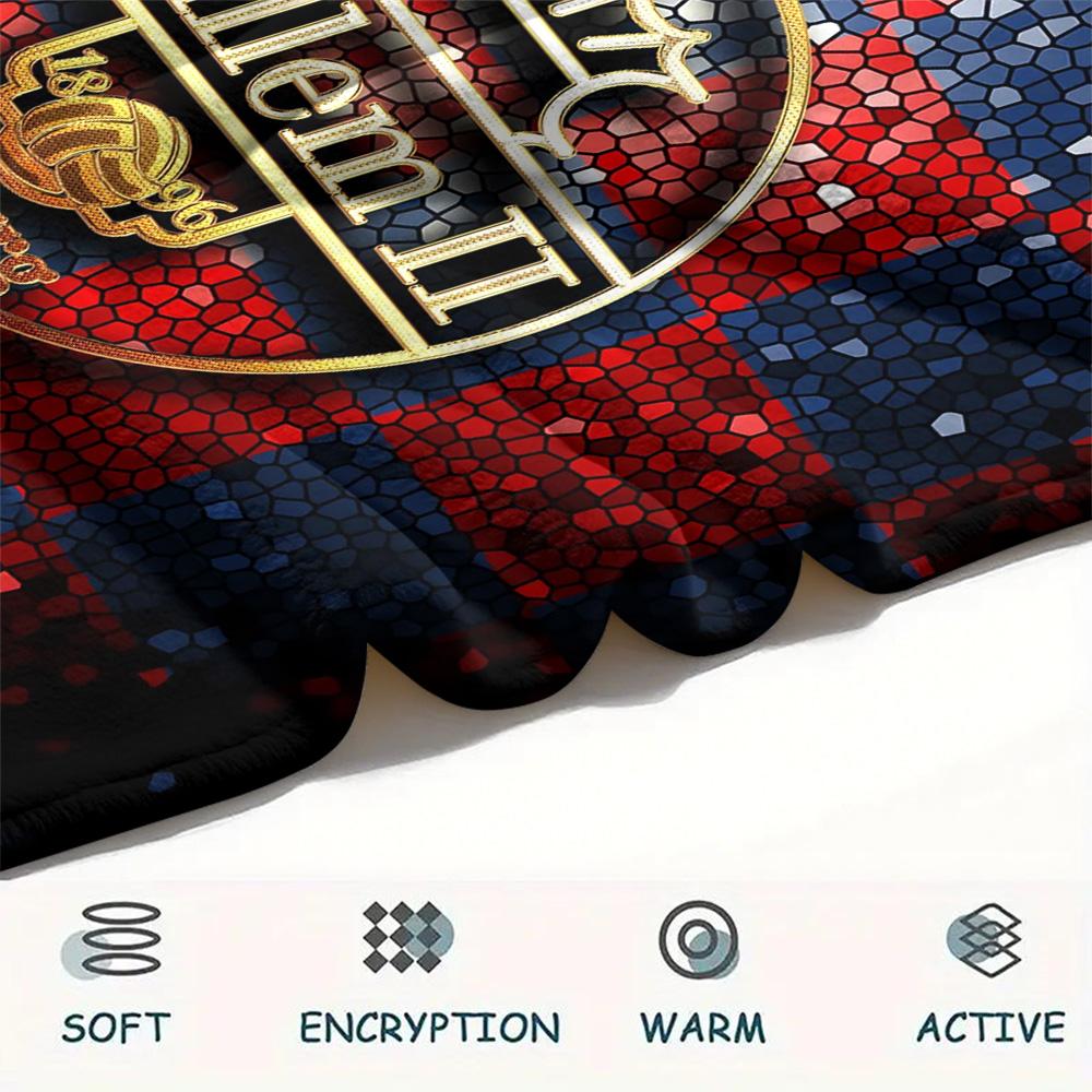 Football Club William II  Print Flannel Blanket, High quality Comfortable for All Seasons, Home Decor, Warmth and Comfort