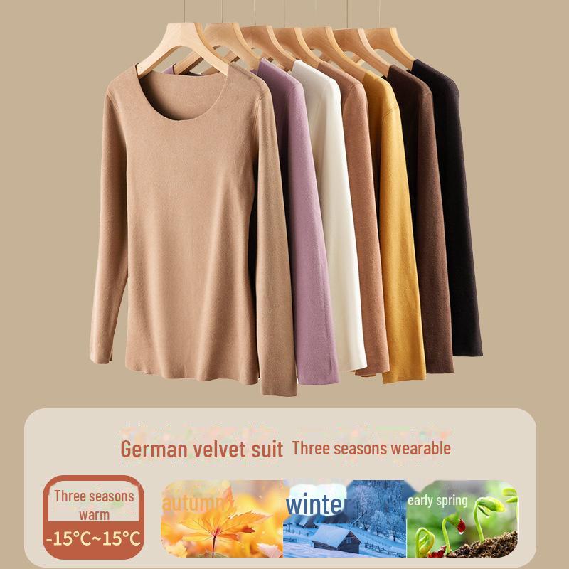 Seamless Thermal Fleece One-Piece Suit for Women: Self-Heating, Thickened Winter Innerwear