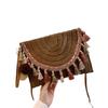 Grass woven bag summer new niche tassel handbag texture envelope bag