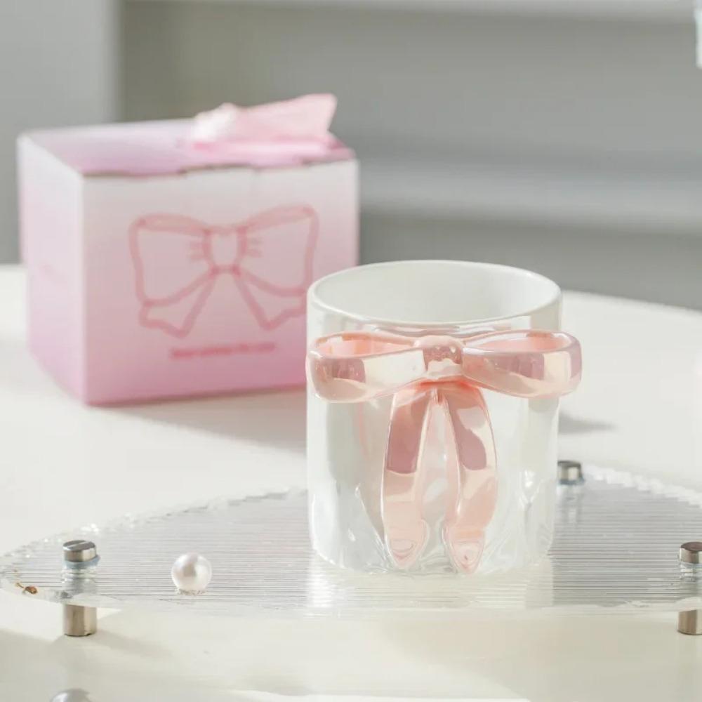 Premium Bowknot Ceramic Mug Creative Water Cup New Breakfast Cup Coffee Cup Women's Home Drinkware Breakfast Plates, Tableware