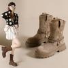 Thick-soled Western Boots Women's 2025 Autumn and Winter New British Martin Boots Thick Heel Short Boots Women's Versatile Casual Single Boots Wo