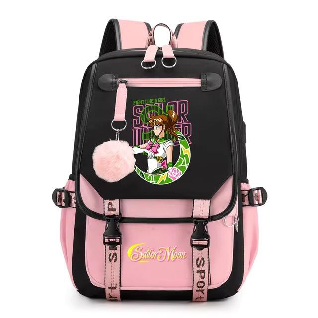 Sailor Moon Cartoon Casual Backpack Youth Girl Student School Bag Gift Cartoon Cute Backpack