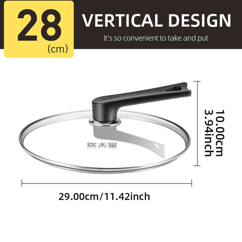 Cooker King Pot Cover 24/26/28/30/32cm Household Frying Pan Tempered Glass Cover Kitchen Wok Pan Universal Splash-Proof