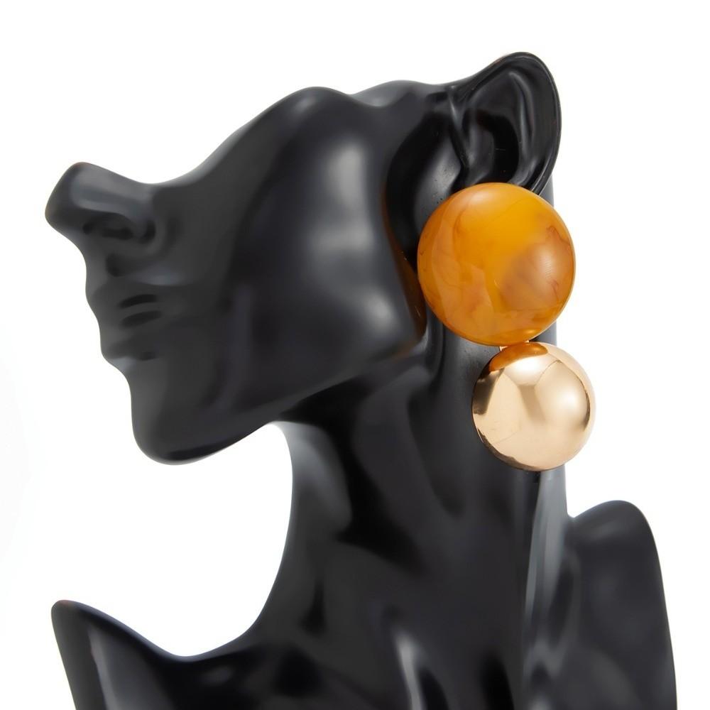 Metal Ball Splice Dangle Earrings Oversize Geometric Earrings Splice Earrings Daily Outfit Match