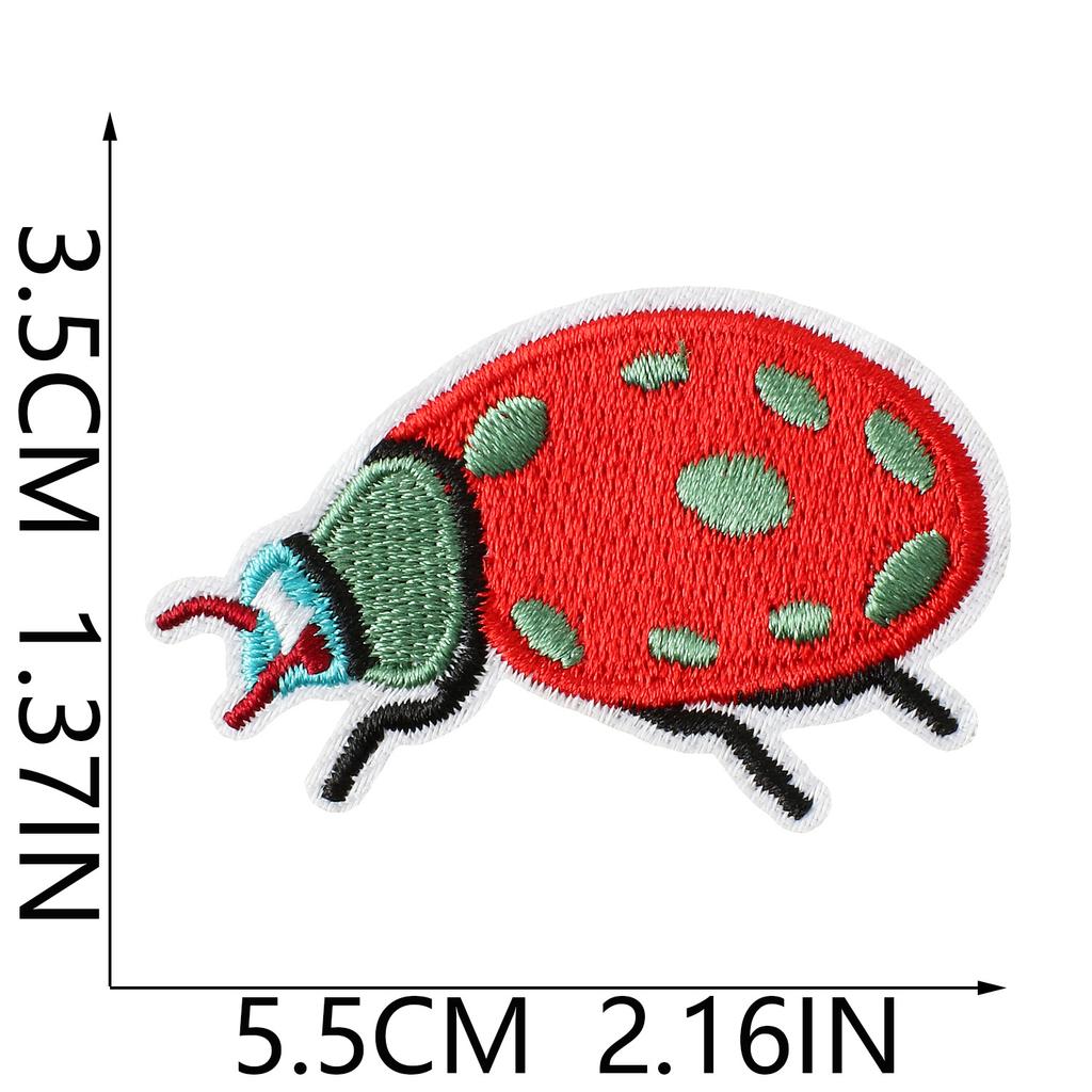 Insect Embroidery Cloth Sticker Ironing Beetle Cartoon Embroidery Chapter Beetle Patch Sticker Embroidery Label Clothing Schoolbag Decoration