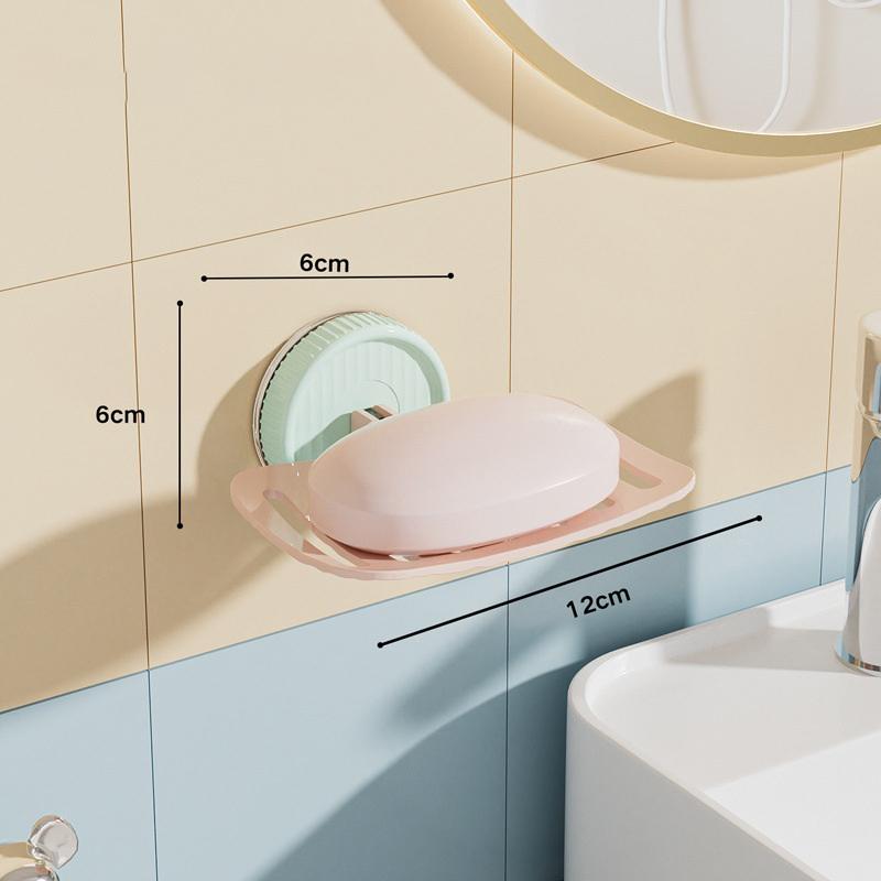 Punch-Free Drain Soap Box Portable Student Dormitory Soap Box Bathroom Detachable Suction Cup Soap Rack