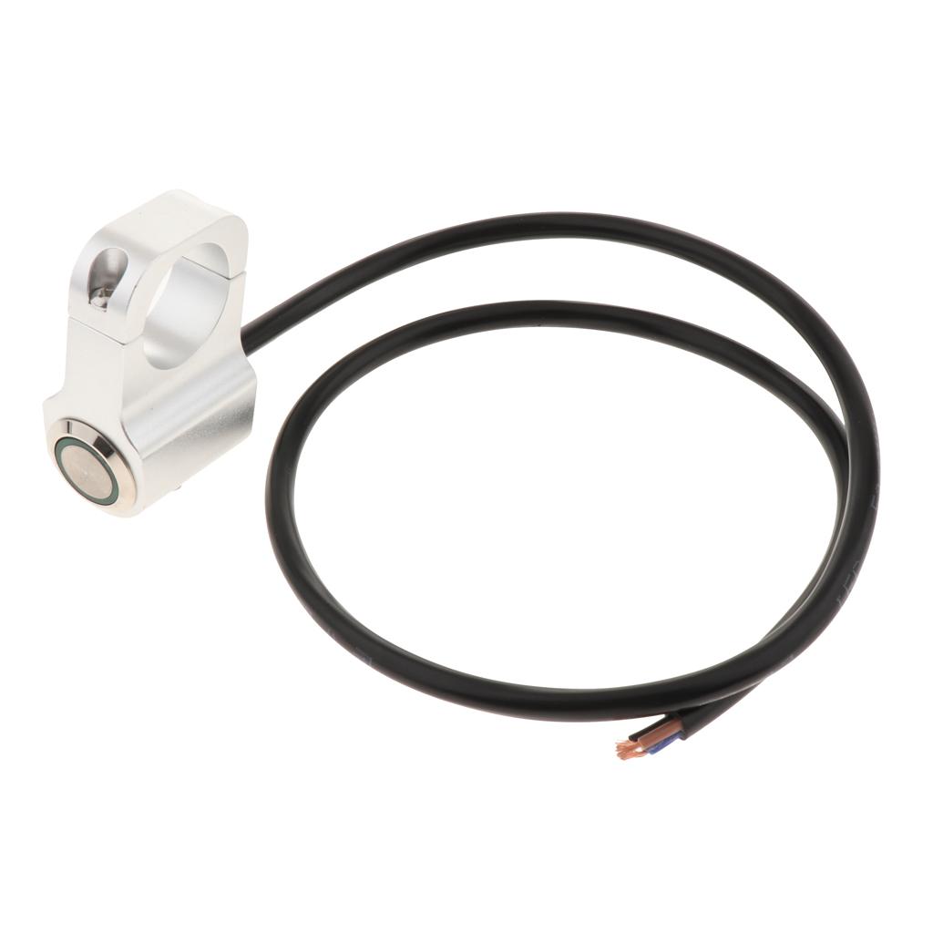 12v 10A waterproof Motorcycle CNC Aluminium Alloy Switches 1inch 25mm Handlebar Headlight Switch with Indicator Light (Chrome)