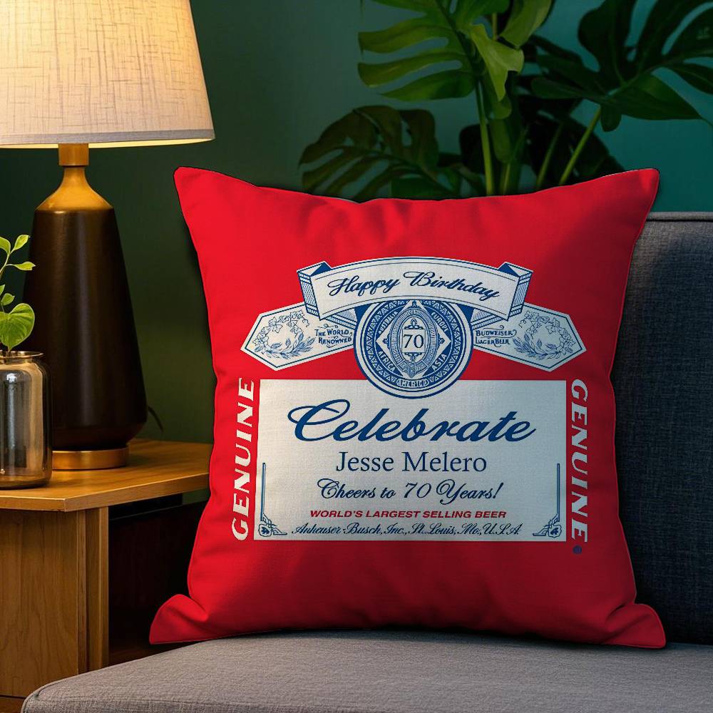 B-Budweiser B-Budvar Tschechischer Kissenbezug Sofa Wohnzimmer Schlafzimmer Beidseitiger Druck Quadratisches Kissen Nickerchenkissen Kissenbezug