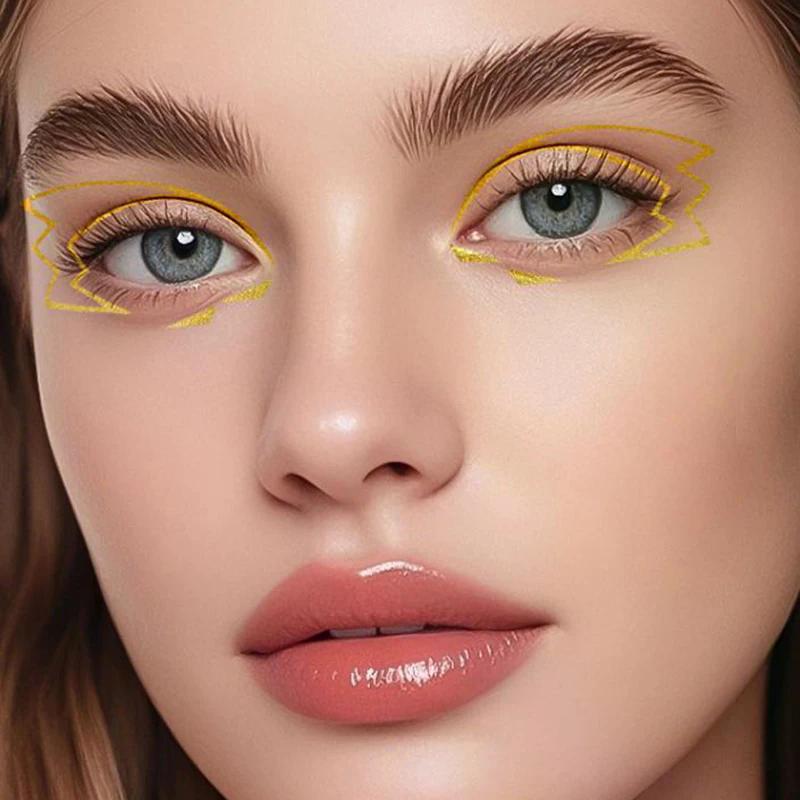 Glitzer Aufkleber Gesicht Eyeliner Tattoo Flash Gold Temporäre Tattoos Wasserdichte Make-up Abziehbilder Für Mädchen Party Musikfestival