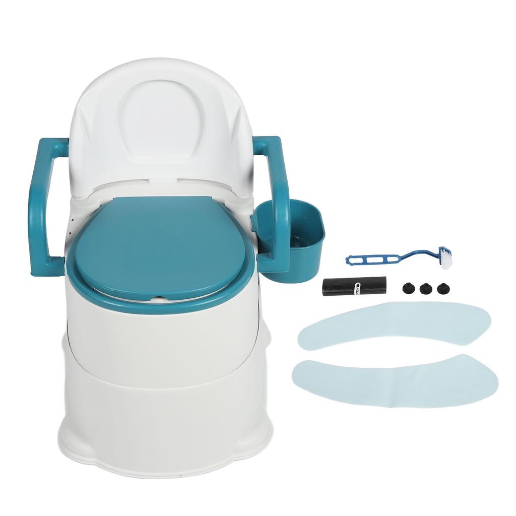 Bedside Commode Toilet Prevent Slip Soft Seat Pad Wide Armrests PU Backrest Portable Toilet Chair
